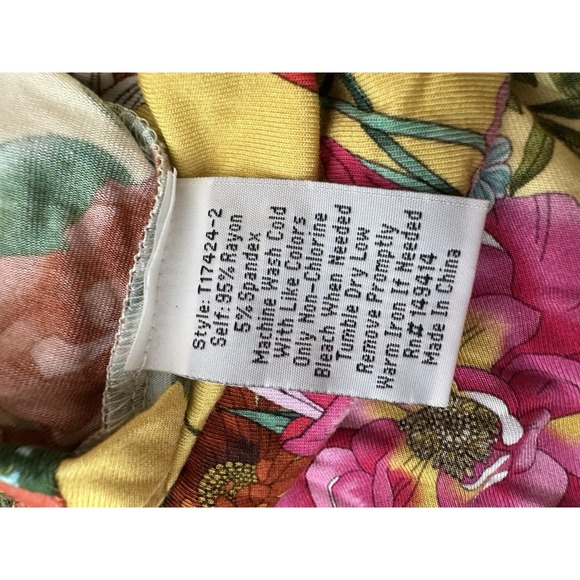 New JOHNNY WAS Tunic Top Women's XL Floral 3/4 Sleeve Bohemian Stretch‎ Boho - Picture 7 of 13